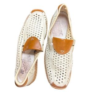 Rieker Antistress Cream Tan Perforated Leather Loafers Slip On Shoes Mens 40